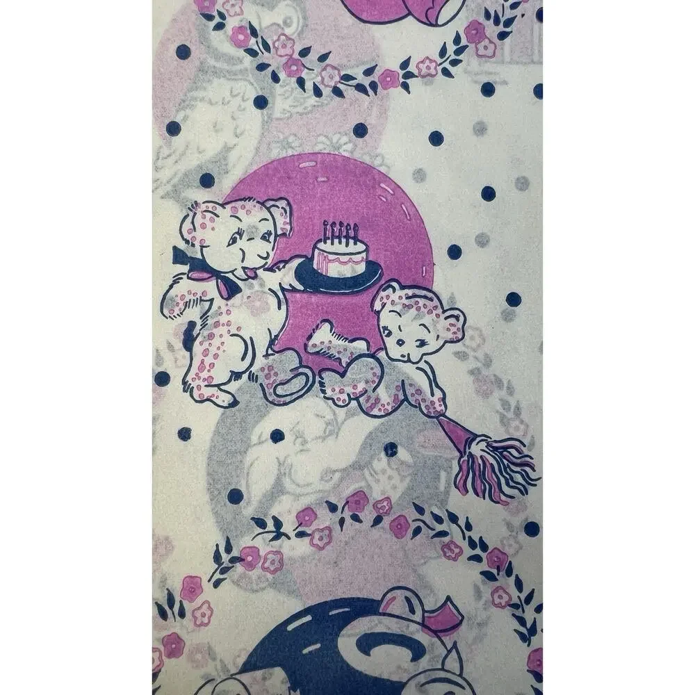 Kaycrest Gift Wrap Vintage Paper Pink Blue 3 Pcs 20 x 30 Ephemeral All Occasions